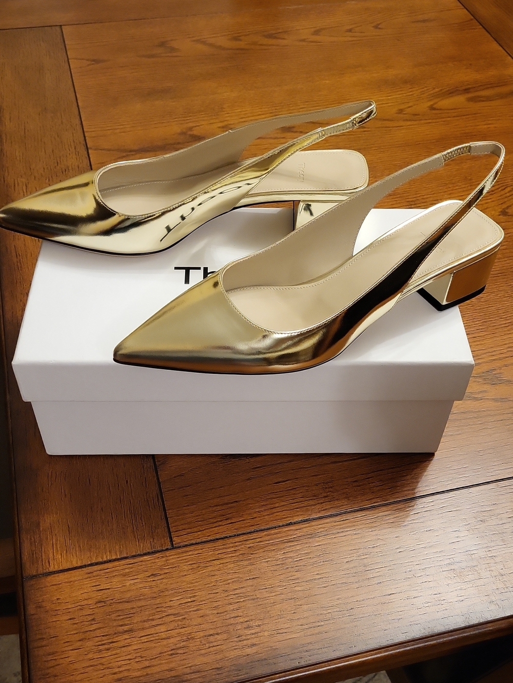 Theory New Slingback Light Gold,made In Italy
